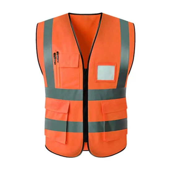 Abbigliamento da lavoro all'ingrosso Gilet di sicurezza in poliestere riflettente personalizzabile ad alta visibilità
