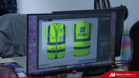 Gilet riflettente di sicurezza per lavoratori edili con chiusura a cerniera personalizzabile